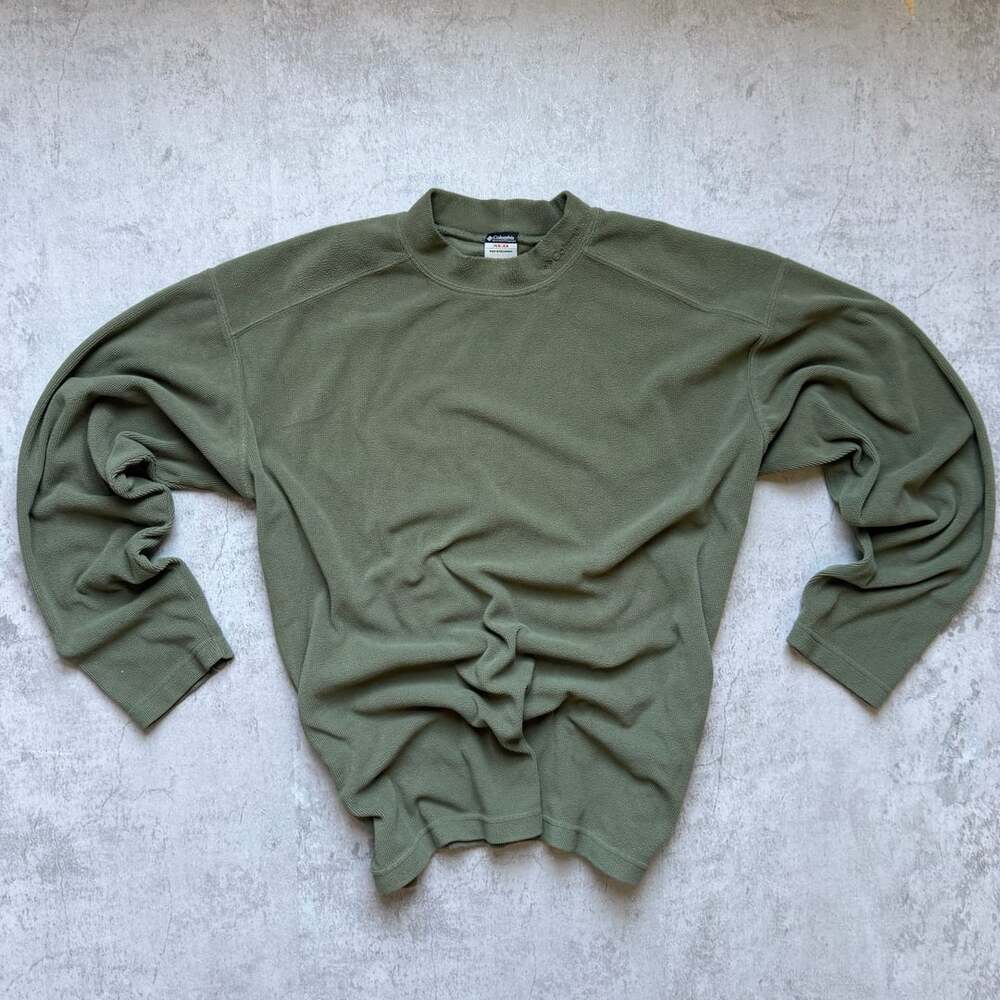 Y2K Columbia Crewneck Fleece Sweater XL Green